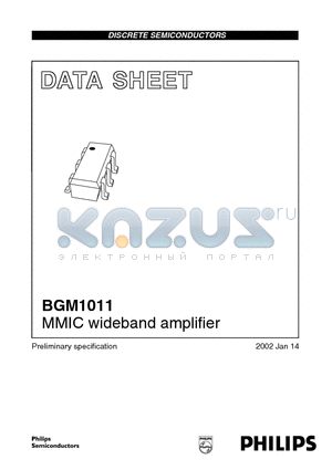 BGM1011 datasheet - MMIC wideband amplifier