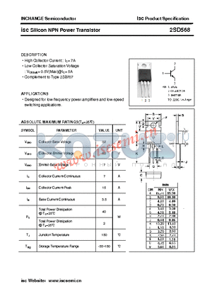 2SD568 datasheet - isc Silicon NPN Power Transistor