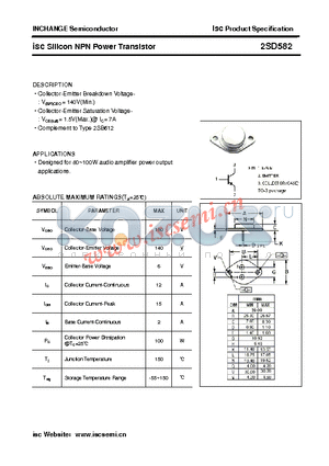 2SD582 datasheet - isc Silicon NPN Power Transistor