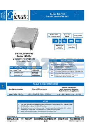 140B104XW-0000 datasheet - Small Low-Profile Box