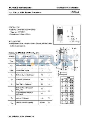 2SD608 datasheet - isc Silicon NPN Power Transistor