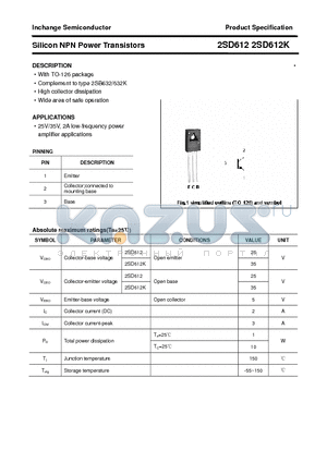 2SD612 datasheet - Silicon NPN Power Transistors