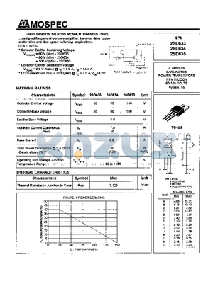2SD635 datasheet - POWER TRANSISTORS(7A,40W)