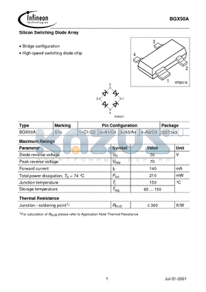 BGX50A datasheet - Silicon Switching Diode Array