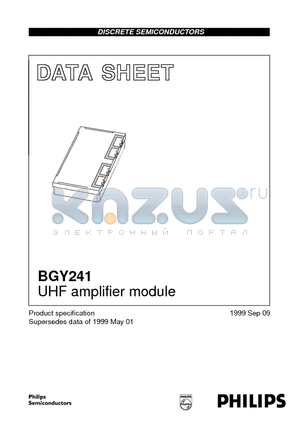 BGY241 datasheet - UHF amplifier module