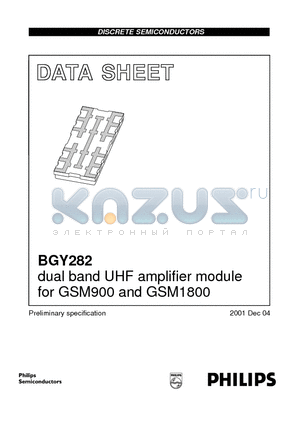 BGY282 datasheet - dual band UHF amplifier module for GSM900 and GSM1800