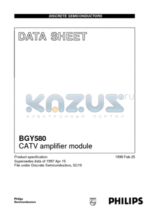 BGY580 datasheet - CATV amplifier module