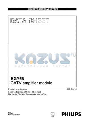BGY68 datasheet - CATV amplifier module
