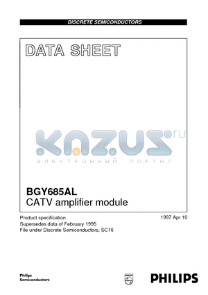 BGY685AL datasheet - CATV amplifier module