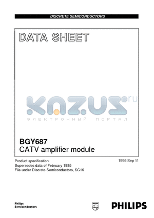 BGY687 datasheet - CATV amplifier module
