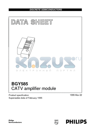 BGY585 datasheet - CATV amplifier module
