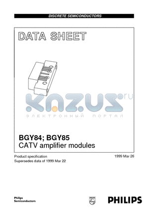 BGY84 datasheet - CATV amplifier modules