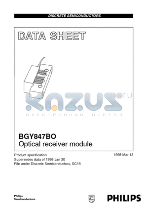 BGY847BO datasheet - Optical receiver module