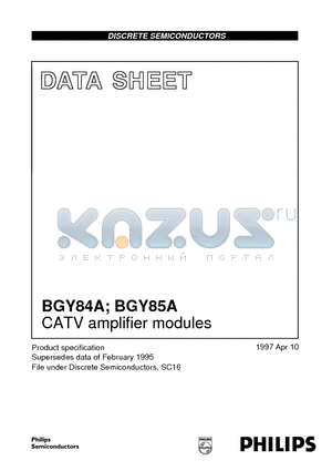 BGY84A datasheet - CATV amplifier modules