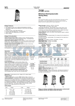 2112A4PC datasheet - Miniature Electropneumatic Timing Relay