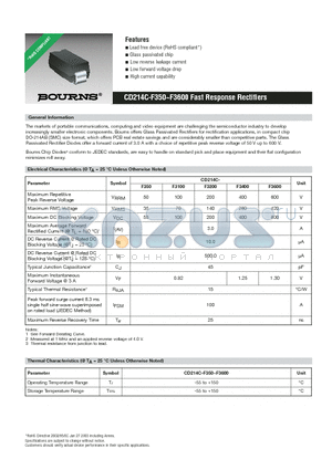 CD214C-F3400 datasheet - CD214C-F350~F3600 Fast Response Rectifiers