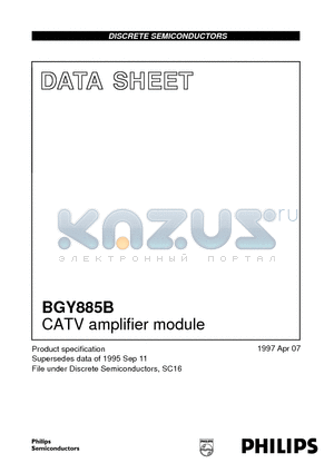 BGY885B datasheet - CATV amplifier module