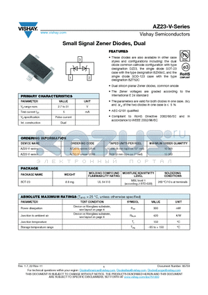 AZ23B22-V datasheet - Small Signal Zener Diodes, Dual