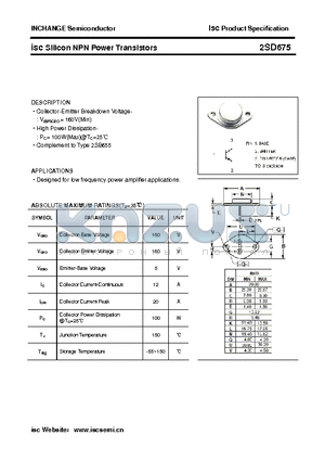 2SD675 datasheet - isc Silicon NPN Power Transistors
