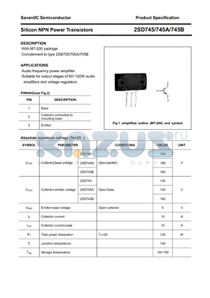 2SD745 datasheet - Silicon NPN Power Transistors