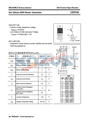 2SD795 datasheet - isc Silicon NPN Power Transistor