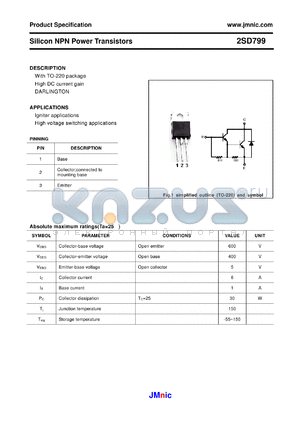 2SD799 datasheet - Silicon NPN Power Transistors