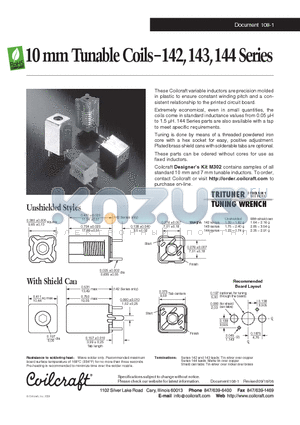 142-03J08SL datasheet - 10 mm Tunable Coils