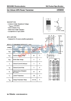 2SD856 datasheet - isc Silicon NPN Power Transistor