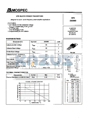 2SD880 datasheet - POWER TRANSISTORS(3A,60V,30W)