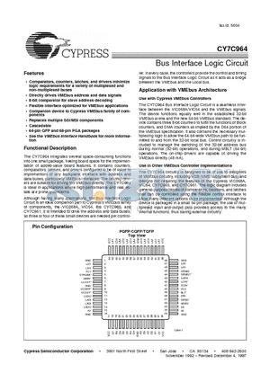 CY7C964-UM datasheet - Bus Interface Logic Circuit