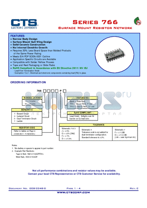 766141103GP datasheet - Surface Mount Resistor Network