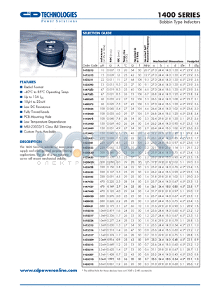 1422445 datasheet - Bobbin Type Inductors