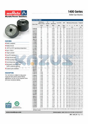 1422441C datasheet - Bobbin Type Inductors