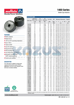 1422441C datasheet - Bobbin Type Inductors