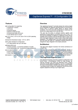 CY8C20180-LDX2I datasheet - CapSense Express-8 Configurable IOs