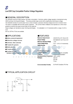 AMS6209 datasheet - LOW ESR CAP.COMPATIBLE POSITIVE VOLTAGE REGULATORS