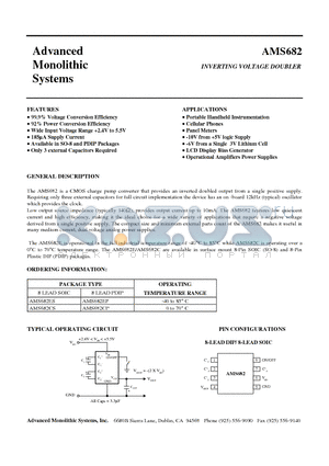 AMS682CP datasheet - INVERTING VOLTAGE DOUBLER