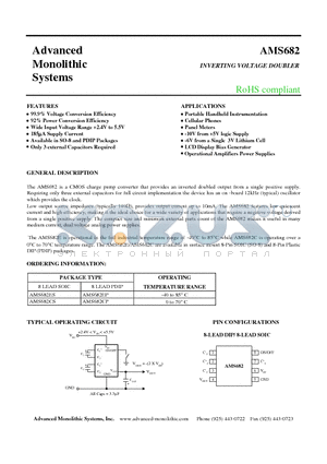 AMS682EP datasheet - INVERTING VOLTAGE DOUBLER