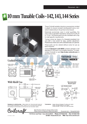 143-10J12SL datasheet - 10 mm Tunable Coils