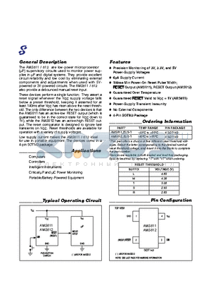 AMS811M datasheet - Precision Monitoring of 3V, 3.3V, and 5V Power-Supply Voltages