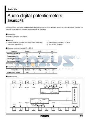 BH3532 datasheet - Audio digital potentiometers