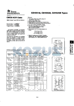 CD4002B datasheet - CMOS NOR Gates