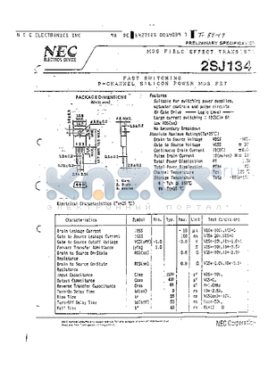 2SJ134 datasheet - MOS FIELD EFFECT TRANSISTOR