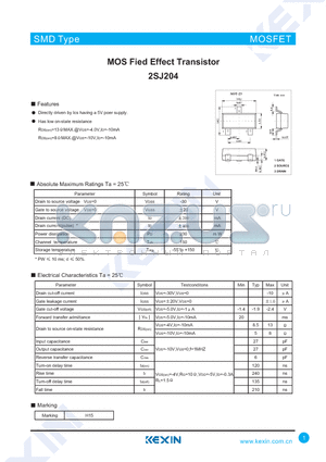 2SJ204 datasheet - MOS Fied Effect Transistor