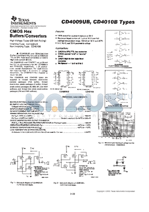 CD4010BF datasheet - CMOS HEX BUFFERS/CONVERTERS