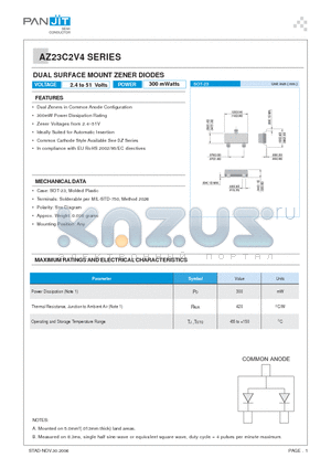 AZ23C16 datasheet - DUAL SURFACE MOUNT ZENER DIODES