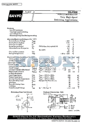 2SJ306 datasheet - Very High-Speed Switching Applications