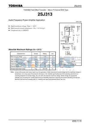 2SJ313_07 datasheet - Audio Frequency Power Amplifier Application