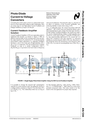 AN-1244 datasheet - Photo-Diode Current-to-Voltage Converters