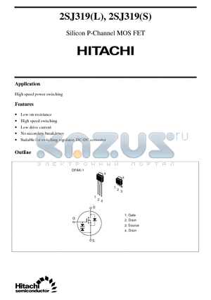 2SJ319S datasheet - Silicon P-Channel MOS FET